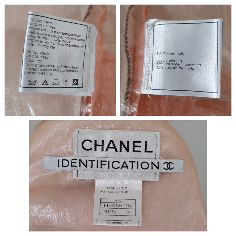 CHANEL Vintage Iridescent Silk Puffer Jacket Metallic Green FR 36 - Picture 16 of 16